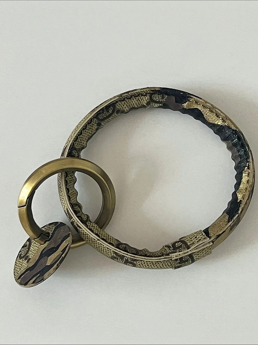 Gucci Patterned Upcycled Repurposed Key Ring-New with Tags- One of a kind - Picture 2 of 8
